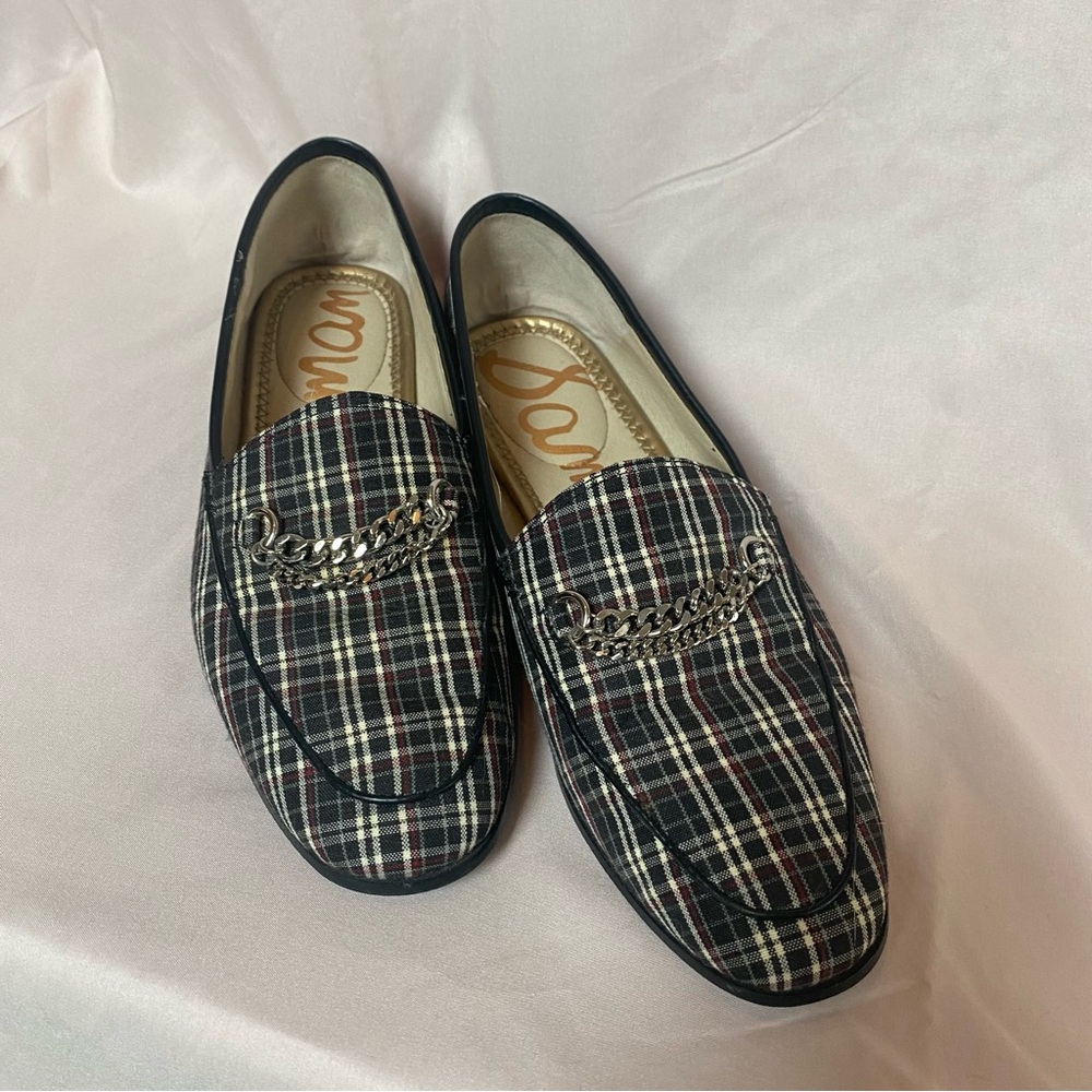 Sam Edelman LORENZO Plaid Loafers with Chain Women's Size US 8.5 Dark Academia